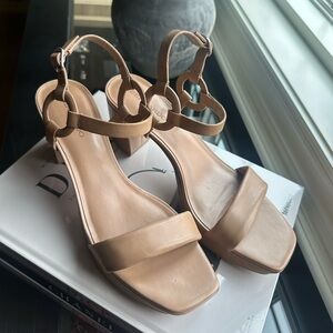 Bernardo Tan Block Heel Sandals